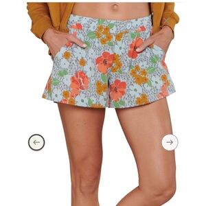 Toad&Co Floral Women's Shorts - Orange and Green